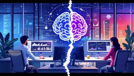 Australian it professionals monitoring data graphs with ai brain background