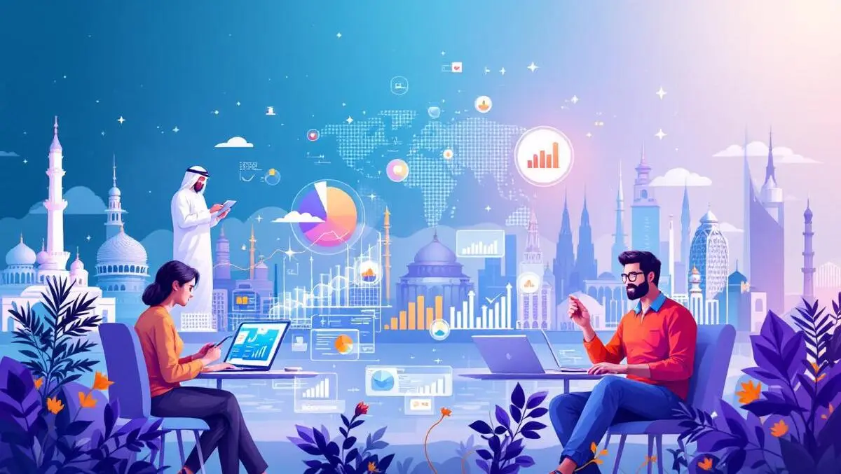 Small business owners using digital ai tools for growth global india middle east