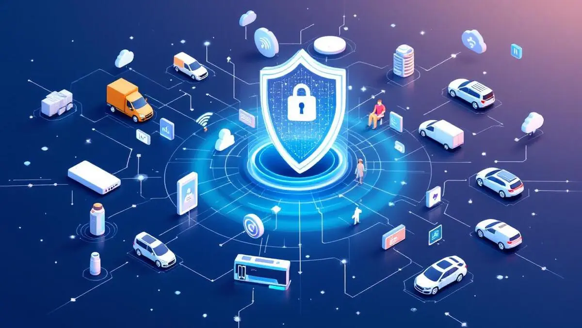 Interconnected smart devices vehicles digital security shield iot global connection