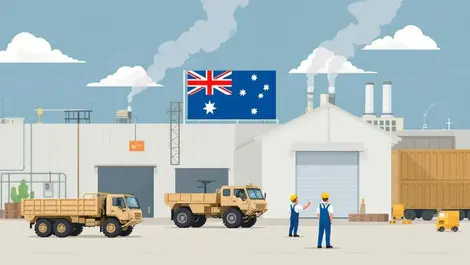 Australian factories workers building defense equipment military vehicles