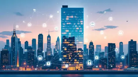 Smart glass tower cybersecurity networked city infrastructure