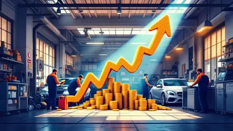 London independent garage mechanics growth arrow coins car parts