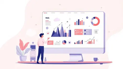Modern web hosting dashboard with assistant guiding business owner