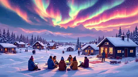 Arctic canadian town northern lights ai digital skills community